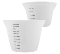 2pcs Silicone Measuring Cup Double Scale 250ml 500ml White for Kitchen