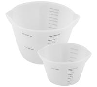 2pcs Silicone Measuring Cups 250ml 500ml White Double Scale