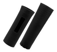 2pcs Silicone Mic Handle Covers, Anti Slip Grip for Live Singing | Black Pair for Microphone Handles, Cushions Vibration, Scratch Protection, Suited to Worship Leaders and Hosts
