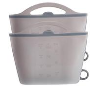 2PCS Silicone Microwave Steam Sterilizer Bags, 1000ml Flexible Silicone Microwave Steam Bags, Hanging Leakproof Pacifier Sterilizer with Handle for Home