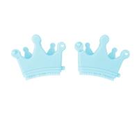 2Pcs Silicone Nail Separator Brush, Manicure Pedicure Nail Art Tool, Soft Crown Shape Reusable Nail Pen Brush Holder with User Manual, for Professional Nail Technicians and Beginne (Green)