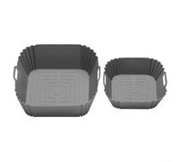 2Pcs Silicone Nonstick for FN101GY, Heat Resistant Basket Liners with Raised Bottom Lines for Improved Air Circulation and Easy Food Transfer (Gray)