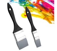 2Pcs Silicone Paint Brushes,1 Inch & 2 Inch Flat Silicone Paint Brushes,Silicone Colour Shaper Brush Set,Solid Flat Flexible Paintbrush Set Color Shaper Painting Tool for Acrylic Paints Watercolor