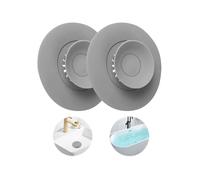 2PCS Silicone Press-Type Drain Cover with Hair Catcher,Grey Bath Plug Hair Catcher,Bathtub Hair Stopper,HairCatcher for Bath Plug for Bathroom Kitchen Tub