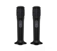2Pcs Silicone Protective Case for JBL PartyBox Wireless Mic, Soft Skin Cover Sleeve with Integrated Base, Drop-Proof Shockproof All-Round Protector for PartyBox Wireless Microphones (2 Black)