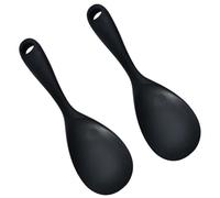 2pcs Silicone Rice Paddle Scooper for Cooked Rice Serving in Kitchens | Comfortable Grip, Smooth Polished Surface, Effort-saving Design, Easy Hanging Storage for Home Cooks, Hotels and Dining