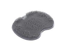 2PCS Silicone Rub Back Brush Bathroom Wash Foot Pad Massage Shower Mat with Sucker Bath Massage Foot Exfoliating Brush for Men(Gray)