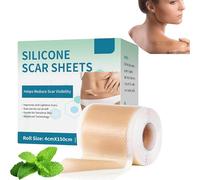 2pcs Silicone Scar Sheets, 1.6" x 60"Roll Scar Tape Roll Silicones Easy-Tear Gel Collagen，Silicone Scars Tape for Face Wrinkles，C-Section and Surgical Scars, Reusable (1)
