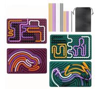 2pcs Silicone Sensory Activity Board Double-Sided Sensory Toy Activity Board with 22 Silicone Sticks for Children for Anxiety Autism (Green & Red)