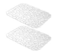 2PCS Silicone Sink Ergonomic Kitchen Drain Mat Airflows Designs Space Saving Rollable Sink Pad for Dish Drying Not Slip Mat for Fragile Items