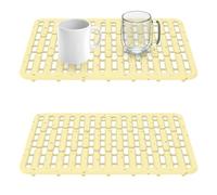 2Pcs Silicone Sink Protector Mats for Kitchen Multifunctional Water Filter Mats Slip Fast Drying Not Easy to Break or Deform for Daily Use (Yellow)