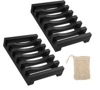 2PCS Silicone Soap Dish, Anti-Slip Soap Holder Flexible, Portable Shower Soap Box, Self Draining Shower Soap Dish for Shower, Bathroom, Kitchen Sponges, Easy Cleaning