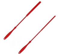 2pcs Silicone Straw Brush & Cleaner Set - Extra Long Bendable Pipe Cleaners for Reusable Straws - Travel, Home & Smoothie Straw Washing - Eco-Friendly Durable Cleaning Brushes (6mm+6mm, Red)