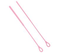 2pcs Silicone Straw Brushes, 6mm & 9mm Extra Long Straw Cleaners Reusable Hanging Cleaning Brush Bendable Crevice Pipe Cleaner for Glass Metal Smoothie Straws (Pink)