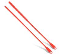 2Pcs Silicone Straw Cleaner Brush Extra Long, 6mm+8mm Reusable Straw Cleaning Brush with Bendable Stainless Steel Core and Anti Slip Handle for Cleaning Glass Metal Smoothie Straws