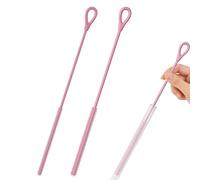 2Pcs Silicone Straw Cleaner Brush Not easily deformed Reusable Straw Brush for Straws, Non-slip Handle Soft and Bendable for Washing Stanley Straw Narrow Neck Water Bottles Jars Teapot Spout 6mm+9mm