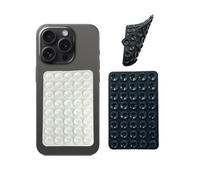 2Pcs Silicone Suction Cup Phone Case Mount Double Sided, Case Mount for Cell Phone for iPhone 17 16 15, Hands-Free Smartphone Holder for Selfies and Videos, Non Slip Sticky Grip, Black+White