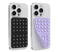 2PCS Silicone Suction Cup Phone Case Mount Double Sided - Klearlook Silicon Sticky Phone Grip Higher Suction Power for Cell Phone,Hands-Free Phone Accessories Holder for Selfies&Video,Black & Lavender