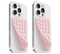 2PCS Silicone Suction Cup Phone Case Mount Double Sided - Klearlook Silicon Sticky Phone Grip w/Higher Suction Power,Suction Pad Hands-Free Smartphone Accessories Holder for Selfies&Videos,Light Pink