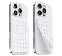 2PCS Silicone Suction Cup Phone Case Mount Double Sided - Klearlook Silicon Sticky Phone Grip with Higher Suction Power,Suction Pad Hands-Free Smartphone Accessories Holder for Selfies & Videos,White