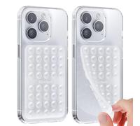 2PCS Silicone Suction Cup Phone Case Mount Double Sided - Klearlook Silicon Sticky Phone Grip with Higher Suction Power,Suction Pad Hands-Free Smartphone Accessories Holder for Selfies & Videos,Clear