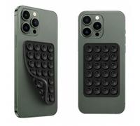 2PCS Silicone Suction Cup Phone Case Mount Double Sided, Strong Sticky Cell Phone Suction Cup Holder, Hands-Free Silicone Phone Grip for Selfies, Videos, Mirrors, Windows & Smooth Surfaces (Black)