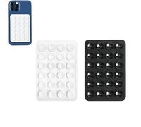 2PCS Silicone Suction Phone Case Adhesive Mount,Leeneen 2.2″ x 3.2″Hands-Free,Strong Grip Holder for Selfies and Videos,Durable,Easy to Use,For All Phone (White Black)