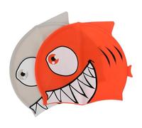 2pcs Silicone Swimming Hat Fish Design Waterproof for Boys | Cartoon Ear-covering Style, Quick, Beach and School Swimming Use, Comfortable Fit Color Random Color