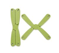 2PCS Silicone Teapot Trivets, Heat-Resistant, Non-Slip and Foldable, Hot Pans Pot Stand Holder, Kitchen Worktops Protector, Green