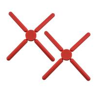 2pcs Silicone Trivets Cross Design Heat Resistant Kitchen Hot Pads