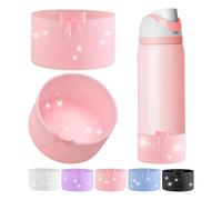 2Pcs Silicone Water Bottle Boot for Owala 24OZ, BPA Free, Anti-Slip, Anti-Scratch Protective Bottom Cover Base Sleeve for Bottle (Pink, 24OZ)