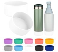 2PCS Silicone Water Bottle Boot for Stanley All Day Slim Bottle 20oz, Anti-Slip Protective Sleeve Bottom Bumper Protector for Stanley AeroLight Transit Bottle (White)