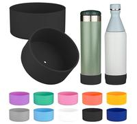 2PCS Silicone Water Bottle Boot for Stanley All Day Slim Bottle 20oz, Anti-Slip Protective Sleeve Bottom Bumper Protector for Stanley AeroLight Transit Bottle (Black)