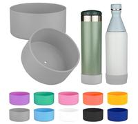 2PCS Silicone Water Bottle Boot for Stanley All Day Slim Bottle 20oz, Anti-Slip Protective Sleeve Bottom Bumper Protector for Stanley AeroLight Transit Bottle (Gray)