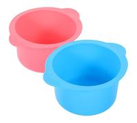 2pcs Silicone Wax Warmer Liner Bowl 400ml High Temperature Resistant | Foldable Non Stick Reusable Insert, Pink and Blue Options, for Hair Removal and Beauty Routine
