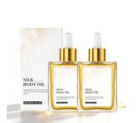 2PCS Silk Body Oil for Women - Non-Greasy Fast Absorbing Dry Skin Moisturising Oil with Vitamin E, Deep Hydrating Firming Oil for After Shower Care, Lightweight Smoothing for Face & Body