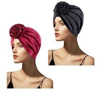 2PCS Silk Bonnet,Satin Hairbonnet,Adjustable Hairbonnet for Sleeping,Soft Satin Bonnet for Sleeping,for Women,Suitable for Curly Braids (Black,Burgundy)