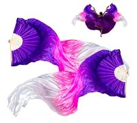 2Pcs Silk Fans for Dancing, 59 Inch Elegant Dance Ribbons Lightweight Play Silk Scarf Dance Prop for Performance, Flows Arts & Worship, Chinese Fan, Fans for Dancing