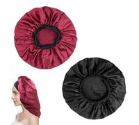 2Pcs Silk Hair Wrap for Sleeping, Hair Bonnet, Prevent Hair from Knotting Night Sleep Cap for Women Girls, Hair Care Head Cover Elastic Hat for Black Curly Hair or Women Hair Care
