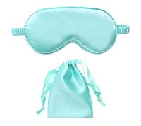 2pcs Silk Sleep Masks with Storage Bag, Jagowa Elastic Band for Women and Men for Aiding Sleep, Blocking Light, Removing Puffiness (Green)