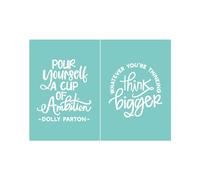 2PCS Silkscreen Stencil Word Cup of Ambition,Reusable Self-Adhesive Silk Screen Printing, for Decor/Printing Wood/Fabric/Wall/Cup/Plate/Glass/Paper, Home Craft Projects Decorations Pattern (5x7inch)
