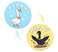 2pcs Silly Goose Dishwasher Clean Dirty Flip Magnet Sign, Double Sided Reversible Fun Magnetic Clean/Dirty Indicator for Dishwasher Refrigerator Laundry Room Home Decor(Style 2)