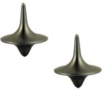 2Pcs Silver Accurate Spinning Top,Forever Spin,Portable Precision Metal Spinner Top Premium Exquisite Perfect Balance Desktop Gyro Toys Vintage Totem Zinc Alloy Toy Desk Little Fidget Toy and Games