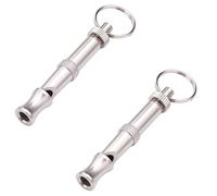 2Pcs Silver Adjustable Ultrasonic Dog Whistle, Portable Whistle Pet Whistle Supersonic Whistle Dog Whistles for Pet Training, Training and Behavior Aids, Dog Whistle Training