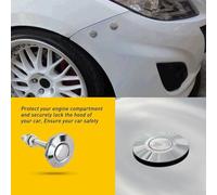 2Pcs Silver Aluminum Push Button Hood Lock Clips for Car Security and Style