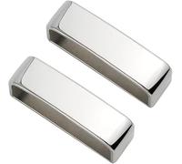 2Pcs Silver Belt Loop Keepers 1 1/2" (37mm-39mm) Metal Belt Loops Anti-Slip Frosted Black Men's Belt Buckle Accessories, Silver, 1