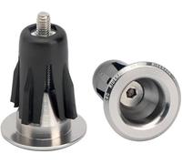 2Pcs Silver Bike Handlebar End Plugs, Adjustable Bike Bar End Plugs, Handle Bar Plug, for Bicycle Grip End Cap, Aluminum Alloy Handlebar Caps Parts Handlebars, Headsets and Stems