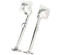 2pcs Silver Cabinet Support Pole, Hydraulic Lift Strut | Full-stage Damper, Easy Install, Zinc Alloy Build, for Cupboard and Door Use at Home or Office