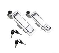 2pcs Silver Compression Trigger Latch Lock With Keys For Rv Trailer Camper Door Zinc Alloy Steel Construction Adjustable Lever Fit 0.04 To 0.94 Inch Thickness Marine Grade Security Hardware Kit