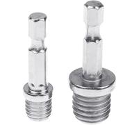 2Pcs Silver Impact Drill Adapter, Outer Conversion Rod M10+M14 Woodworking, Hex Socket Adapter Converter, Chuck Hex Shank Converter Drill Chuck Power Drill Parts and Accessories